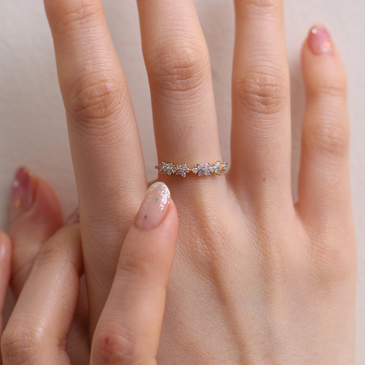 Floral Cluster Band Ring