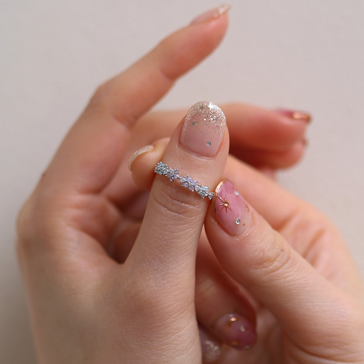 Floral Cluster Band Ring