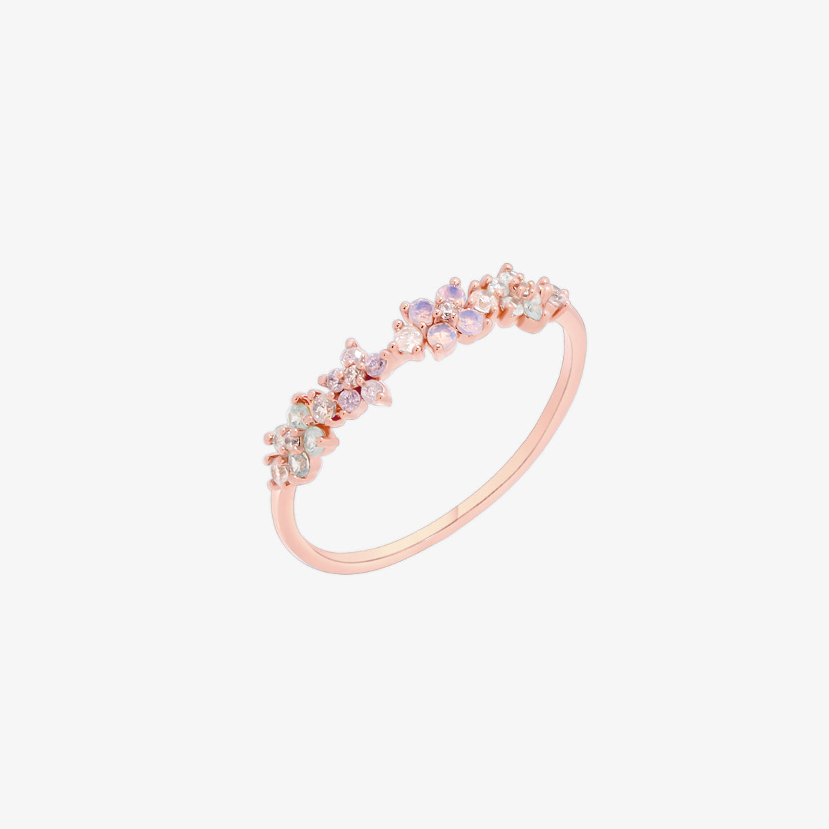 Floral Cluster Band Ring